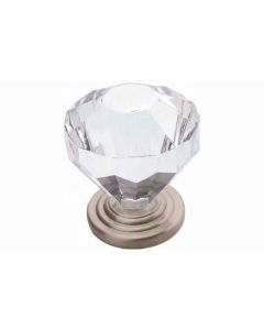 14303 Amerock Clear Acrylic Classic Knob-Satin Nickel