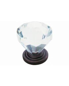 14303 Amerock Clear Acrylic Classic Knob-Oil-Rubbed Bronze