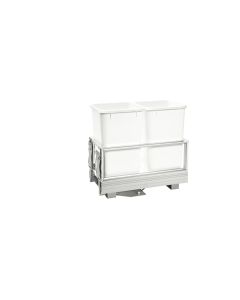 Rev-a-Motion Pull-Out Bottom Mount with Waste Container-Double-27qt-White