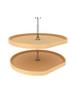 D-Shape Lazy Susan Set-Natural Maple-Two Shelf-32"