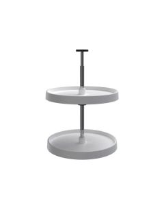 Dependent Full Circle Lazy Susan Set-White-Two Shelf-18"