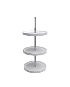 Dependent Full Circle Lazy Susan Set-White-Three Shelf-18"